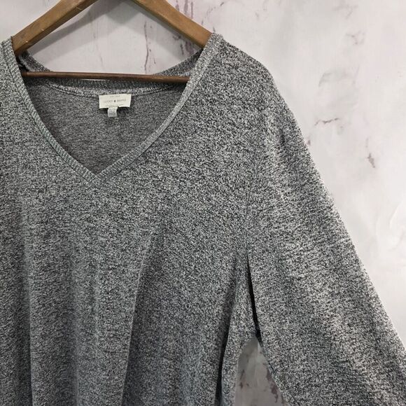Lucky Brand Shirt Womens 2X XXL Gray V Neck Long Sleeve Raglan Jersey Knit - Picture 11 of 12